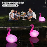 Floating Pool Lights Pack of 2, Solar Flamingo Pool Lights Waterproof, Glow in The Dark Solar - Outdoor Path Light | Lumora