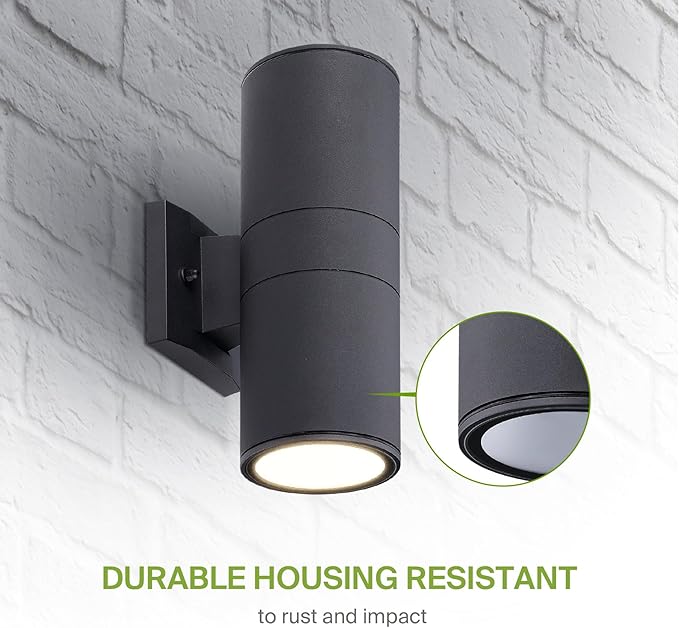 ASD 2 Light LED Indoor & Outdoor Wall Light Fixture | 18W 1900LM 3000K-5000K 120V Cylinder Up Down Lights | | Lumora