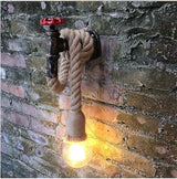 Creative Water Pipe Wall Sconce, Retro Hemp Rope Wall Lamp, Industrial Style Wall Light, Cafe, Restaurant | Lumora