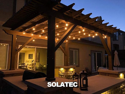 Solatec LED String Lights, Shatterproof 96FT 30 Hanging Sockets Commercial Grade Waterproof 2W Outdoor String Light Decor for Patio, Garden, Balcony, Deck S14 2W (30 Lights 96FT)