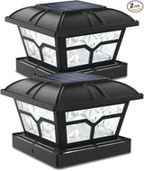 SIEDiNLAR Solar Post Cap Lights Outdoor 2 Color Modes 8 LEDs for 4x4 5x5 6x6 Posts Fence Patio Deck Decoration Warm | Lumora