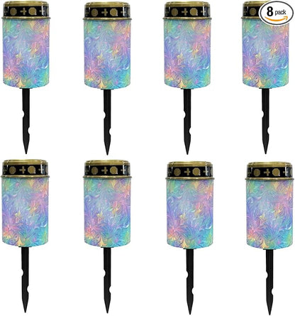 Watercolor Solar Pathway Lights for Outside Solar Garden Stake Lights Outdoor Waterproof Walkway Lights for Yard Patio Driveway Warm White LED Lantern Solar Powered Fairy Lights