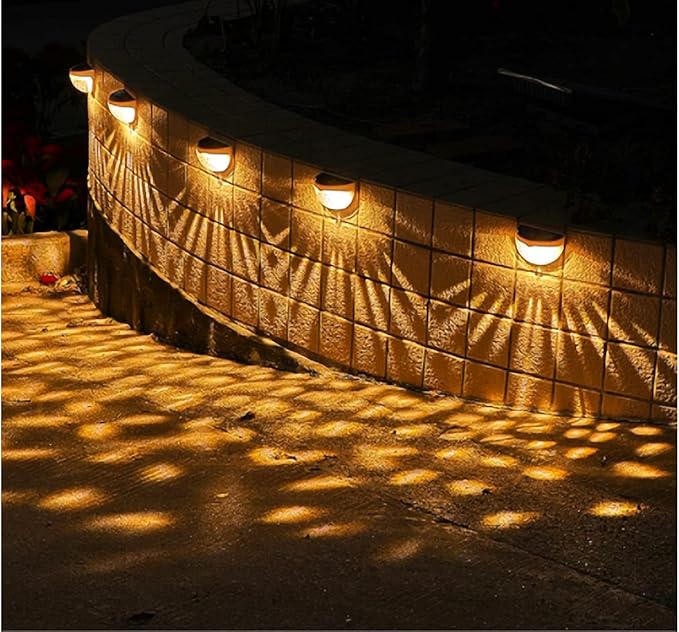 Ulalaza 2Pcs Solar Decking Lights RGB+ Changing Solar Step Lights Outdoor Waterproof Stair Lights for Fence, Deck Patio, Front Door, Stair, Yard & Driveway Path Warm White