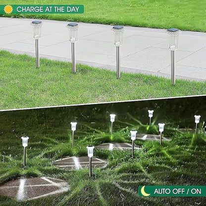 6 Pack Solar Pathway Lights Outdoor – Waterproof Warm White LED Landscape Lighting for Yard, Garden, Driveway, Walkway, Patio, Lawn, Path