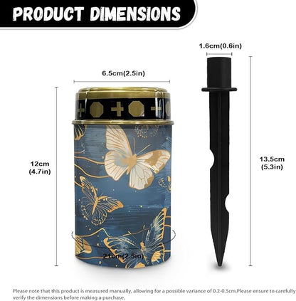 Cemetery Lights Transparent Butterfly for Outdoor Solar Cemetery Light Dustproof Grave Stake Lamp Remembrance Gifts Garden Deco