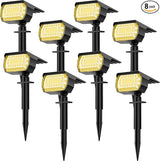 LANSOW Solar Spot Lights Outdoor, [8 Pack/76 LED] 2-in-1 Solar Landscape Spotlights, 3 Modes IP65 Waterproof Dusk | Lumora