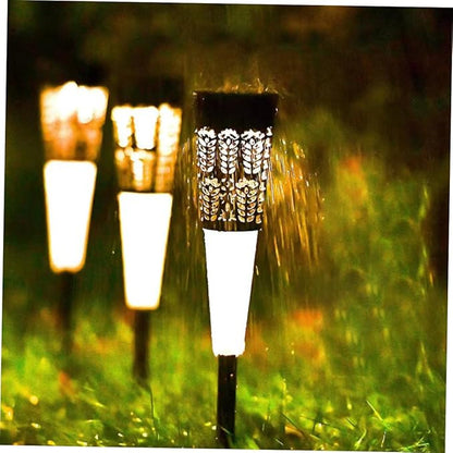 Veemoon 6pcs Solar Garden Path Lights, Decorative Warm Colorful LED Outdoor Solar Stake Lights for Yard, Courtyard, Lawn Landscape Lighting