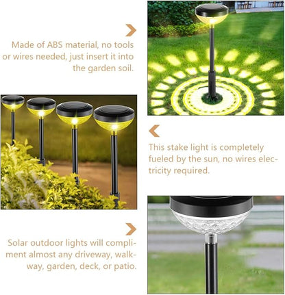 Alasum Solar Garden Stake Lights LED Landscape Pathway Lamps for Outdoor Yard Patio Solar Powered Waterproof Lawn Lighting with Ground Spike for Garden Walkway
