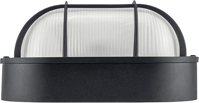 Outdoor LED Bulkhead Light Worked as Outdoor Flush Mount Ceiling Light, Wall Lantern, 6W 520Lumens 5000K Daylight, Dimmable, Aluminum Housing, Black 2 Pack