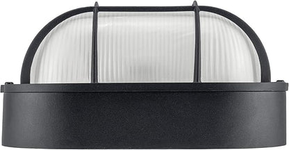 Outdoor LED Bulkhead Light Worked as Outdoor Flush Mount Ceiling Light, Wall Lantern, 6W 520Lumens 5000K Daylight, Dimmable, Aluminum Housing, Black 2 Pack