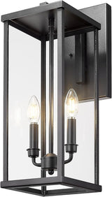 Bestshared Outdoor Wall Light, 20" Modern Exterior Wall Sconce with Clear Glass, Weather Resistant Outside Lights | Lumora