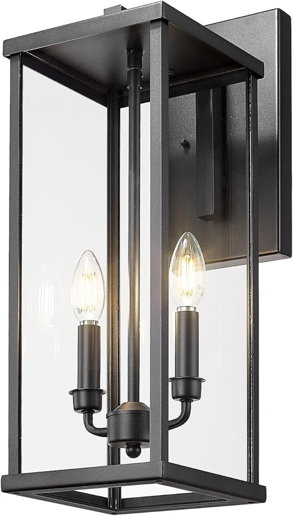Bestshared Outdoor Wall Light, 20" Modern Exterior Wall Sconce with Clear Glass, Weather Resistant Outside Lights | Lumora