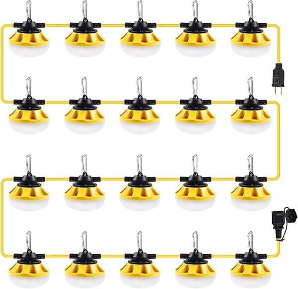 200FT Construction String Lights LED Industrial Grade Best for Construction Sites, Renovation, Walkways,Patio，Mine | Lumora