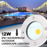 Low Voltage Landscape Lighting,Outdoor Landscaep Well Light,12W 12-24V AC/DC In-Ground Garden Light 5000K Daylight | Lumora