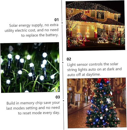 Uonlytech 2sets Led Solar String Lights Outdoor Fairy Lights for Garden Decor Auto Off Energy Efficient for Christmas Festive Celebrations