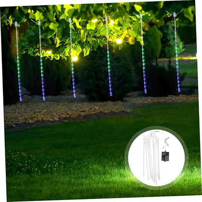 ARTIBETTER 1Set Meteor Shower Lights Solar Operated Tubes Fairy String Light Decoration for Outdoor Wedding Party LED with Lighting Modes Energy Efficient Solar Panel