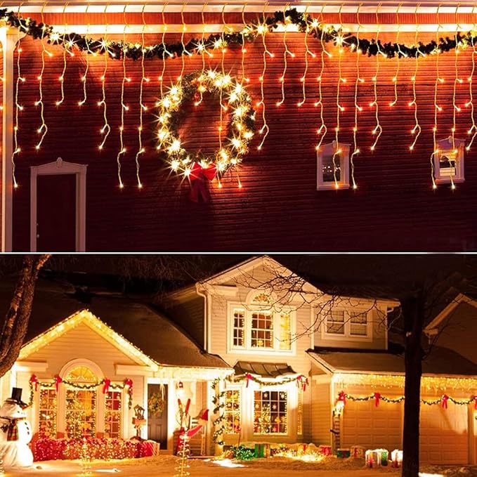 Lainin 3.5M/11ft 96 LED Warm White Linkable Fairy Curtain String Light with 8 Modes Memory Functional Controller | Lumora