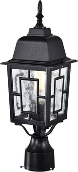 NUVO Lighting 60/4929 Banyan Outdoor Post Lantern Light Fixture with Clear Water Glass, Textured Black | Lumora