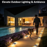 Solar Driveway Lights for Outside, 6 Pack Outdoor Waterproof Solar Deck Lights, 3000K Warm White, Automatic Garden | Lumora