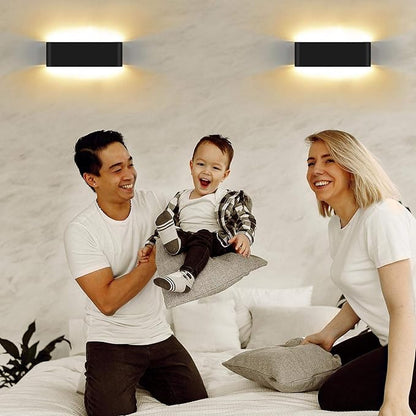 Kawell 20W Waterproof Modern Wall Sconce LED Wall Light Up Down Aluminum Wall Lamp LED Indoor Outdoor for Bathroom Living Room Bedroom Hallway Lounge Porch Corridor, Black 3000K