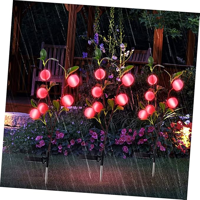 VICASKY Led Lights for Outside Decorative Garden Stake Lights Auto Off Solar Pathway Lamp Apple Shape Ground Stake | Lumora