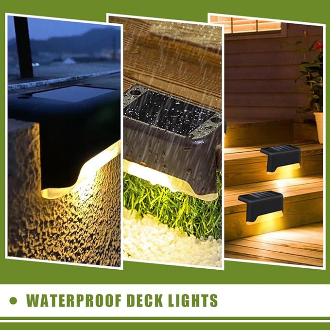 5pcs Outdoor Solar Step Lights Waterproof LED Deck and Corridor Lights with Warm White Glow for Garden Fence Patio | Lumora