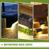 5pcs Outdoor Solar Step Lights Waterproof LED Deck and Corridor Lights with Warm White Glow for Garden Fence Patio | Lumora