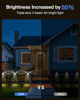 Fence Lights Solar Powered Outdoor Waterproof 3 Sided Wall LED Landscaping 12 Pack for Yard, Deck, Patio, Rail | Lumora