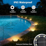 ZAIYW 6 Pack Solar Ground Lights Outdoor Waterproof Garden Lights Solar Powered Disc Landscape Lighting for Pathway | Lumora