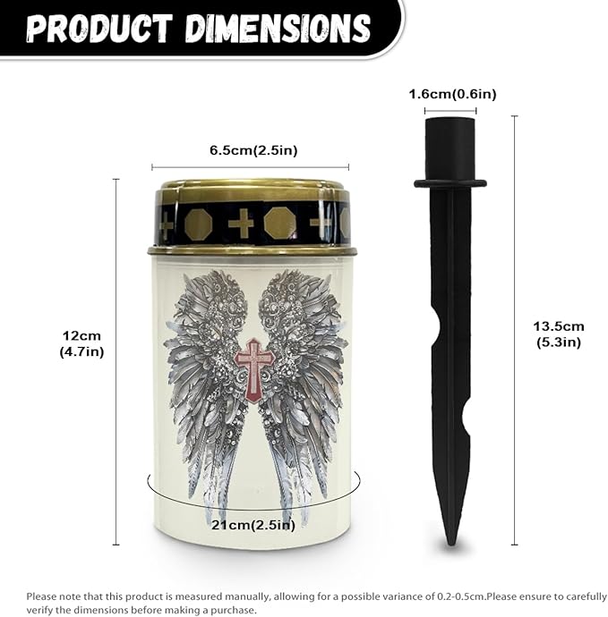 Cross and Angle Cemetery Solar Lights for Grave, Outdoor Waterproof Garden Pathway Lights, Solar Powered Backyard String Wall Light With Auto On & Off