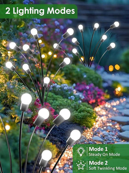 2026 Upgraded Solar Lights Outdoor, 8 Pack Solar Garden Lights with 2 Modes, Firefly Lights Outdoor Waterproof, Sway by Wind, Twinkle Firefly Light for Yard Patio Path Garden Decoration (Cool White)