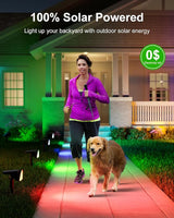 6 Pack Color Changing Solar Powered Outdoor Spot Lights Outside Landscape Waterproof 24 LED Spotlights Dusk to Dawn | Lumora
