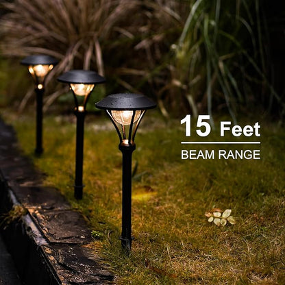 GOODSMANN Landscape Lighting Low Voltage Path Lights 1 Watt LED 60 Lumens Landscape Lights with Metal Stake Connector for Garden Yard Patio Area Outdoor Lighting (8 Pack) 9920-2104-08