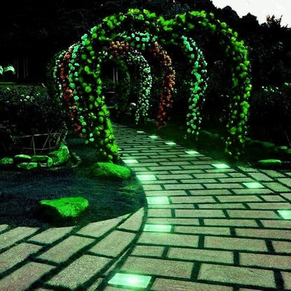 Solar Ice Glass Light,2 Packs Solar Powered Garden Lights, Waterproof IP68 Outdoor Table & Path Lights, Decorative Ice Cube for Yard (Green)