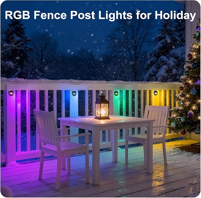 Outdoor RGB Fence Lights Wired, 3W 12V Wired LED RGB Color Changing Low Voltage Fence Lights for Outdoor Deck Post | Lumora