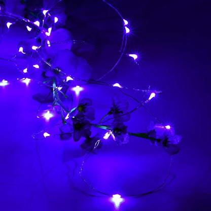 Karlling USB Plug in LED Fairy Lights,50 LED Bulbs 16 Ft Silver Wire Starry String Lights for Bedroom Patio Garden Party Wedding Commercial Lighting (Purple)