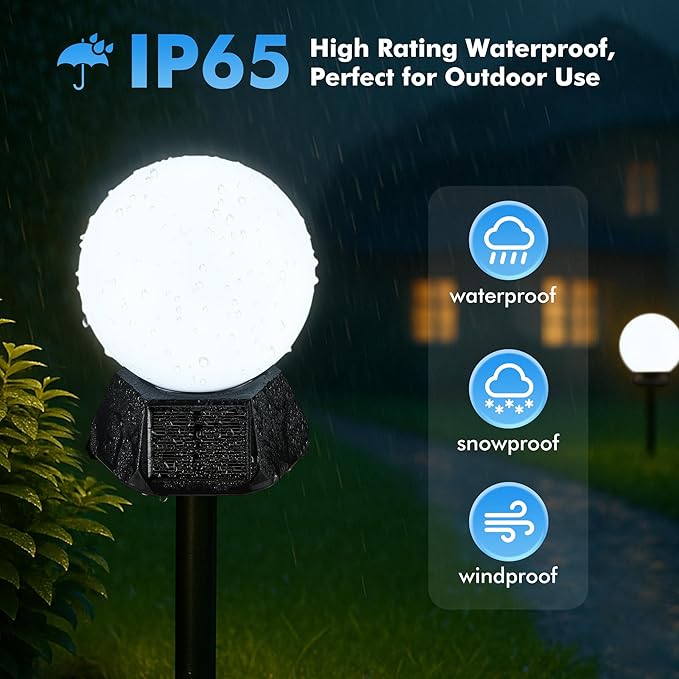 BlcTec Solar Pathway Lights Outdoor, Cool White Path Lights with 3-Sided Solar Panels, 18H Runtime, IP65 | Lumora