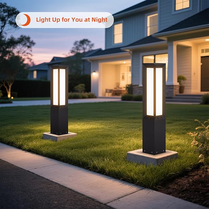 Outdoor Pathway Lights Wired, 31.5" Tall Landscape Path Lights, AC 100-240V Aluminum Bollard Light, IP65 Waterproof | Lumora