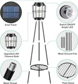 MXwcy 2 Pack Solar Lights Outdoor with Plant Stands, Solar Floor Lamp with LED Edison Bulbs for Garden Yard Pathway | Lumora