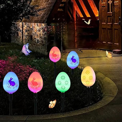 20 LED Solar Egg Lights Garden Decor,Easter Eggs Pathway Lights for Easter Outdoor Decorations,8 Lighting Modes Pastel Egg Light Stake Light for Yard Garden Lawn