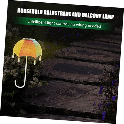 SUPVOX Garden Stake Lights Lights Iron Umbrella Solar Pathway Lamp Outdoor Decor Illuminating Garden