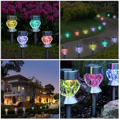1 Set Diamond Solar Lamp Diamond-Shape Lawn Light Waterproof Garden Light Waterproof Lawn Outdoor s Led