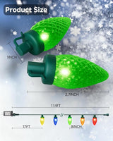 C9 Christmas Lights Outdoor 114ft 150 LED Waterproof String Lights with Timer & 8 Modes, Connectable Commercial | Lumora