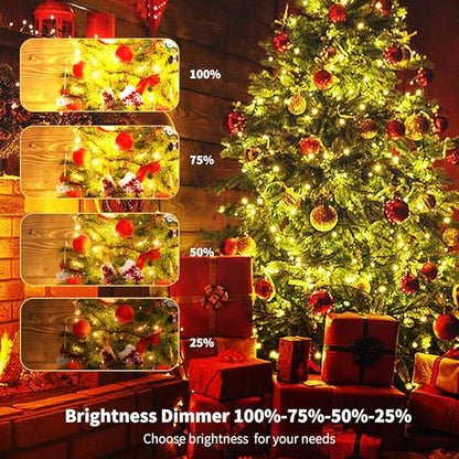 Chuya 300LED Dual Color Changing Christmas Tree Lights,Warm White to Multi Color,End-to-End Plug 9 Modes,105ft Outdoor Indoor String Lights for Christmas Holidays Party Wedding Decoration (Pack of 2)