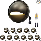 Gardenreet LED Step Lights - 12V Brass Low Voltage Deck Light Outdoor, Landscape Hardwired Waterproof, Antique | Lumora