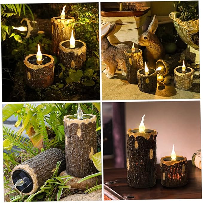 Sosoport Solar Stump Lamp Durable Landscape Light for Garden Easy Installation Solar Pathway Light Decorative Outdoor Lighting for Patio Diameter Height