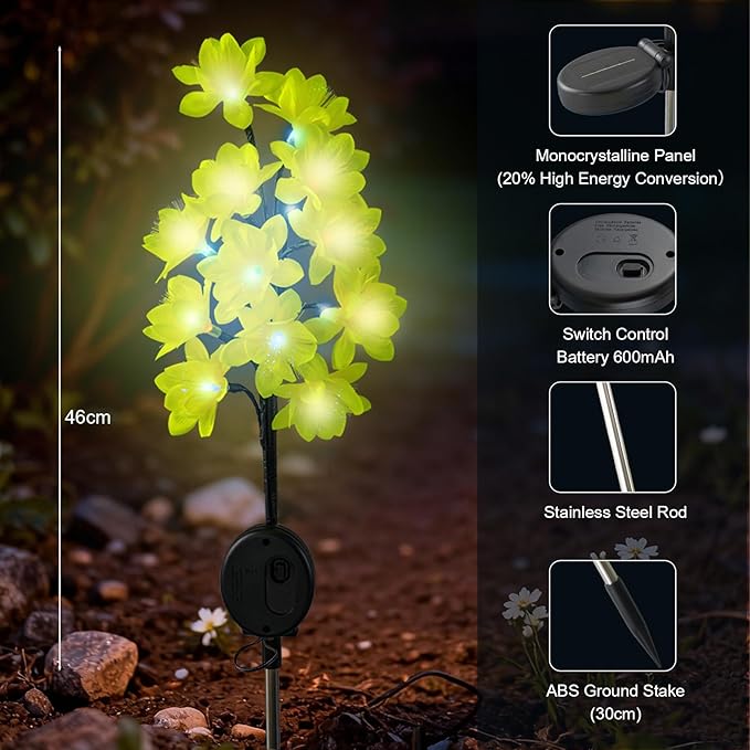 . (4-Pack Yellow Camelia) - Outdoor Path Light | Lumora