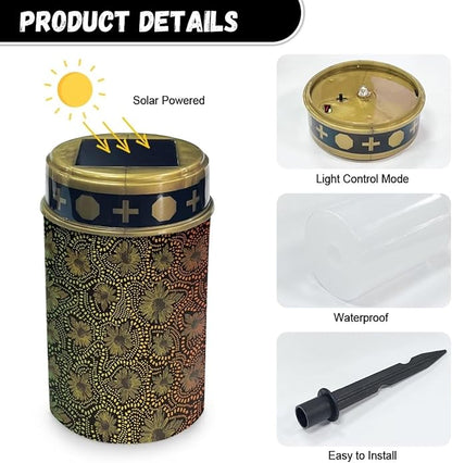 Daisy Point Solar Outdoor Pathway Lights Solar Powered Led Light Waterproof Solar Garden Light Book Light Decorative Outside Solar Ligths for Yard Path Walkway