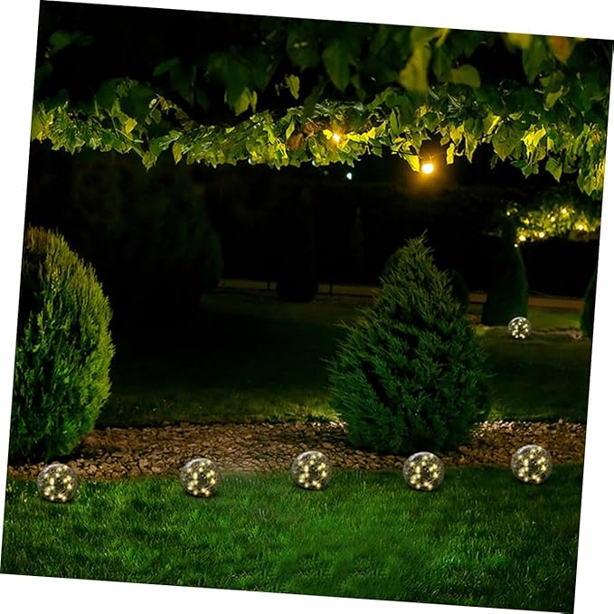 Kisangel Solar Cracked Globe Ground Light Warm Yellow Outdoor Garden Buried Lamp for Pathway Patio Lawn Decor Solar | Lumora