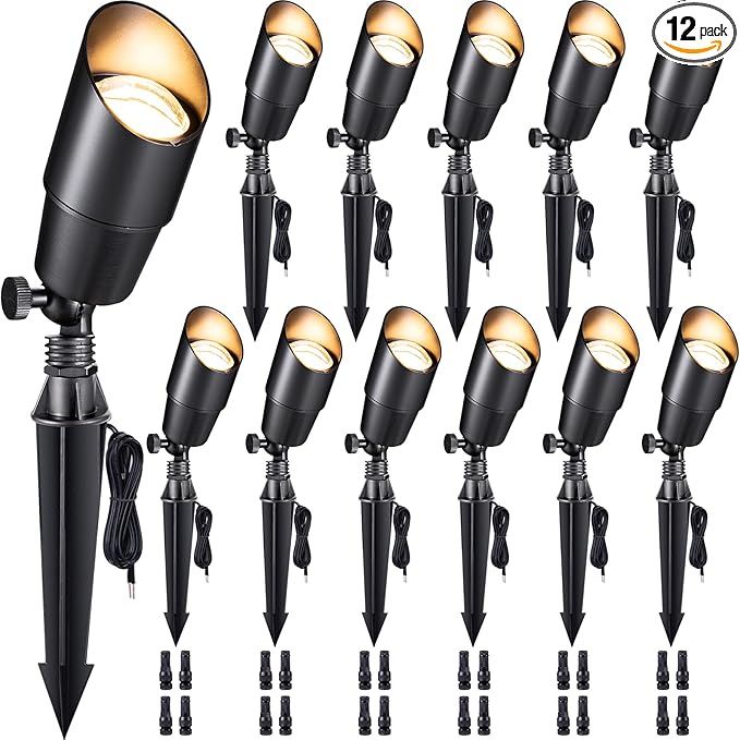 Gardenreet LED Spot Light Outdoor - Die-Cast Brass 12V Uplighting Waterproof, Low Voltage Landscape Lights Metal | Lumora